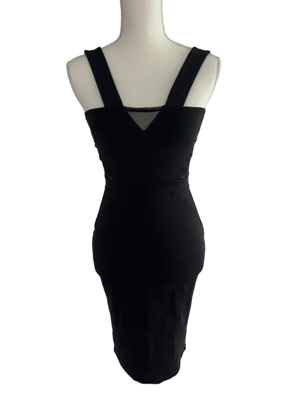 FRENCH CONNECTION Black Mesh Cutout Cocktail Dress Size US 4